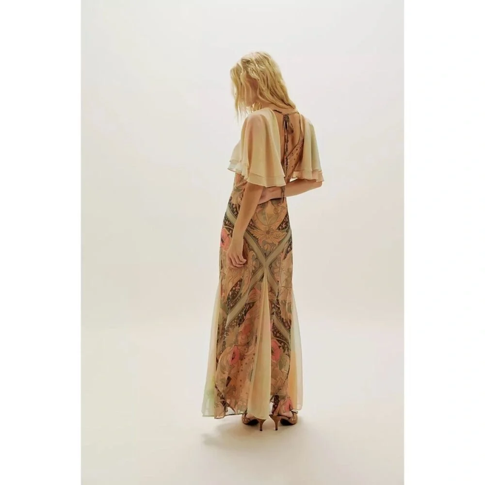 Free People Celestial Nights Maxi Dress Boho Chic Whimsical Floral Country Fairy - Picture 6 of 9